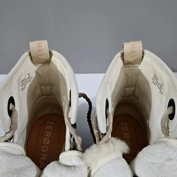Cole Haan ZeroGrand Luxe Ankle Boot Womens 10 Ivory Suede Water Resistant Hiker - Picture 9 of 14